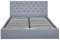 AVANTI TRENDSTORE, Porto, Letto imbottito con contenitore idraulico con doghe in colore grigio misure 180x200cm
