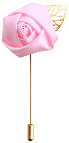 HAOSHICS Lot De 3 éPingles en Forme De Roses Artificielles pour Costume De Marié - pour Mariage, FêTe, Anniversaire, DéCoration De Costume (Rose)