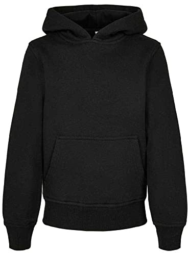 Build Your Brand Unisex Kinder Organic Basic Kids Hoody Kapuzenpullover, Black, 146-152
