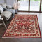 Mazovia Teppich Orientalisch Traditioneller Muster mit Fransen - Lebendige Farben, Baumwollrücken, Kurzflor Niedriger Flor - Rot 200 x 305 cm