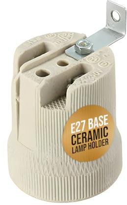 LEDSone Céramique Porcelaine ES27 E27 Edison Vis Chaleur Lampe Vintage Porte-Ampoule avec Support de Montage (1 Pc, Forme 1)