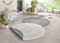 Northrugs Porto In- und Outdoor Teppich Rund – Runder Wendeteppich Wasserfest Mandala Design Flachgewebe Teppich Wetterfest für Balkon, Terrasse, Garten, Wohnzimmer in Blau Creme, ⌀240cm