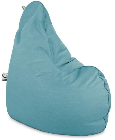 Happers Sitzsack Birne Relax aus Samt Türkis, Sitzsack fürs Wohnzimmer, Gewebe mit pfirsichhautähnlichem Gefühl