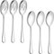 6PCS Stainless Steel Serving Spoons Set,Includes 3 Serving Spoons and 3 Slotted Spoons,Dessert Spoons Advanced Performance Skimmer,Large Serving Spoons for Buffet, Party, Banquet, Kitchen (Silver 01)