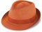 fiebig Jackson Trilby Papierhut mit farbigem Ripsband | Sonnenhut aus 100% Papier | Natur Sommerhut (57-M, Orange)