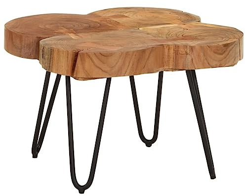 Tidyard Couchtisch Baumscheiben Beistelltisch Wohnzimmertisch Massivholz Akazie 36 cm 4 Stämme