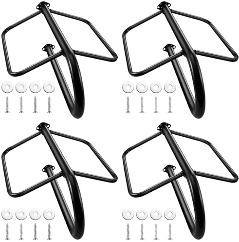 Paterr 4 Sets Wandhalterung Sattelständer Tragbarer Sattelständer für Englisch, Westernsattel, Pferd, Reiten, Zuhause, Garten, Schwarz, 69 x 41 x 32 cm