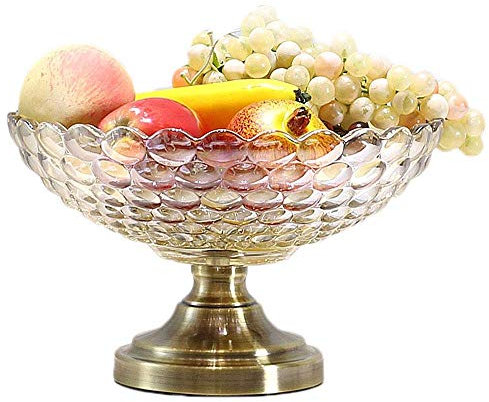 NZPOST Frutero de Vidrio marrón con Patas Altas, también se Puede Utilizar como Bandeja para refrigerios, en dormitorios, restaurantes, oficinas, etc.
