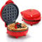 SUPERLEX Mini Waffle Maker, 550W Non-Stick Compact Waffle Iron Machine with 12.5cm Plates for Breakfast & Snacks, Red