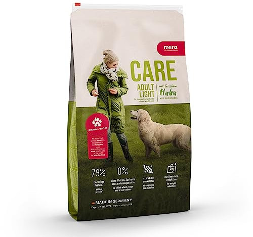 mera Care Adult Light Huhn, Hundefutter für übergewichtige Hunde, Trockenfutter mit niedrigen Fettgehalt, mit 79% tierischen Protein, ohne Weizen, 1kg