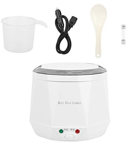Olla Arrocera 12V Coche Camión Olla Arrocera 1.6L Herramienta Mini Automóvil Blanco Oushiba12V Utensilio Vehículo Camión para Herramienta Ollas Arroceras