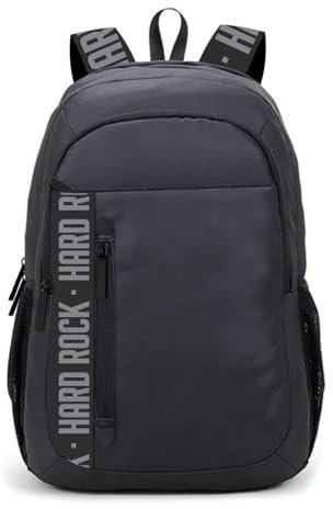 Hard Rock Logo Repeat Black and Grey Strap Active Backpack Black, Schwarz, Classic