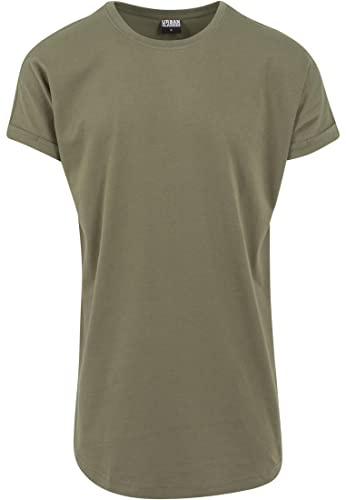 Urban Classics Herren T-Shirt Long Shaped Turnup Tee, lässiges T-Shirt für Männer, in langem Schnitt, erhältlich in vielen Farben, Größen XS-5XL