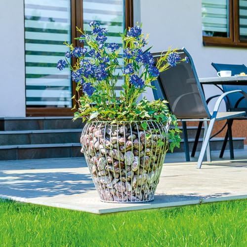 Carbeth Plants - Elgarden Milo Flower Pot - Steel Gabion Planter - Ø 47cm x H 45cm - Contemporary Design
