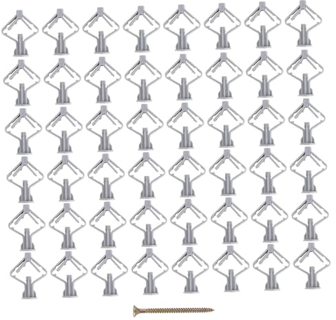 KICHOUSE 100piezas Tacos De Expansión Para Paneles De Anclajes Duraderos y Fáciles De Instalar Fijaciones Para Paredes Huecas y Colgar Objetos