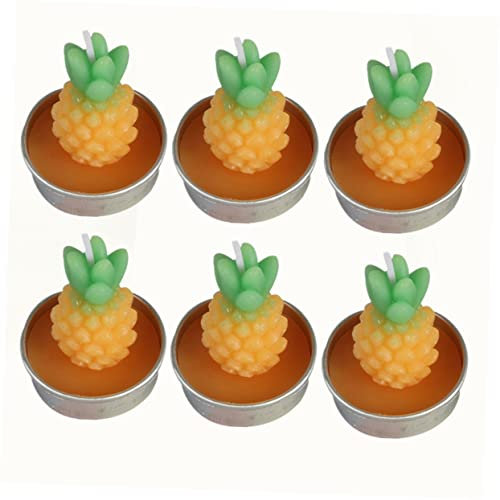Garneck 1 Box Mit 6 Stück Duftkerzen In Fruchtform Ananaskerzen Mini Kerzen Rauchfreie Kerzen In Fruchtform Mini Teelichter Rauchfreie Duftkerzen Ananas Duftkerzen