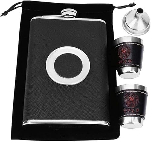 Portable Wine Pot, 8 oz Stainless Steel Flasks for Liquor Flask Set with Built-in Collapsible Shot Glass and Flask Funnel Hip Flask for Men and Women by Infinite Bliss