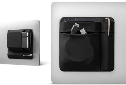 VULKIT 2-Pocket Pouch Holder for Laptop Reusable Adhesive External Hard Drive Carrying Case - Travel Pocket Pouch for External Portable SSD, Magic Mouse, USB Cable and More