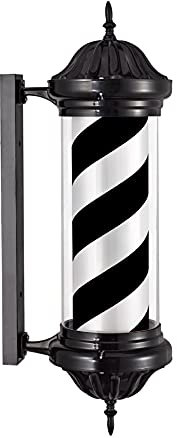 Poste de barbería, Poste de luz LED Giratorio e iluminador, Apto para Tiendas y Salones de Belleza.