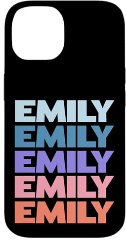 Funny Modern Repeated Text Design First Name Emily Case for iPhone 14