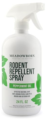 Meadowborn Peppermint Oil Rodent Control Spray – Natural Indoor & Outdoor Control for Mice and Rats - Plant-Based, Extra-Strong Formula - 24 oz