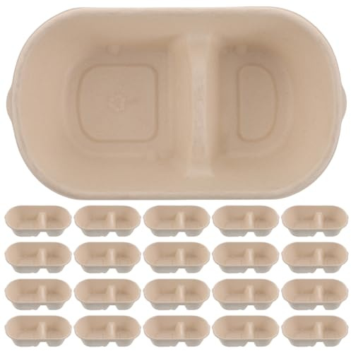 Toyvian Lot de 50 Gamelles Doubles Jetables pour Petits Animaux 1000 ML Plastique Alimentaire Gamelle d'eau et Nourriture pour Cages pour Chiots Maison et Voyages