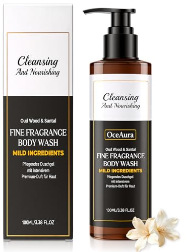 Gel Douche Hydratant 100 Ml, Gel Douche Oud Wood & Santal, Gel Douche RafraîChissant, Nettoyage En Douceur, Pour Une Peau RevitaliséE Et Souple