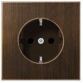 Jung ME 1520 KI at Schuko Steckdose 16 A 250 V mit Berührungsschutz Serie LS antik, Messing anthrazit