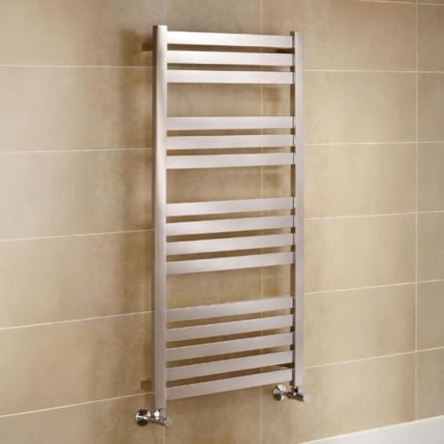 Manissa VAS Heated Towel Rail Stainless Steel 500mm W x 1165mm H | Central Heating, Towel Warmer, Rust-Resistant, Bathroom, Wall Mounted, Mirror Polished