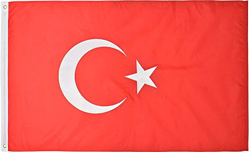 Türkei-Flagge, 90 x 150 cm, 210D Nylon, hochwertig, bestickt, türkische Flagge