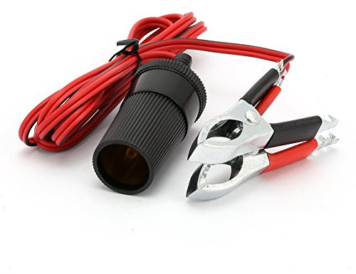 Battery Clip on Car Cigarette Lighter Adapter Extender Cord 12V Accessory Socket With Battery Clamps Crocodile Clips