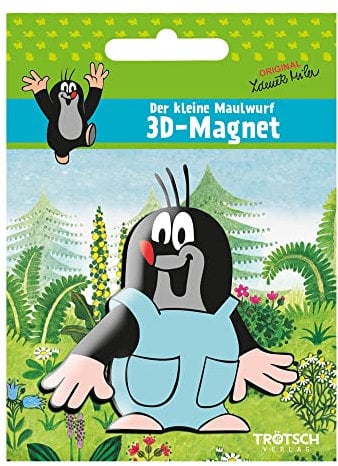 Trötsch Der kleine Maulwurf 3D Magnet mit blauer Hose: Magnet für Kühlschrank Whiteboards oder Büroschränke (Magnete), Weiß