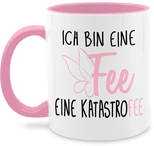 Tasse Tassen 325ml - Statement Sprüche - Ich bin eine Fee - 325 ml - Rosa - gross mit spruch lustig spruchtasse sarkasmus katastrophe große kaffeetasse spruchtassen spruechen katastro kaffeebecher