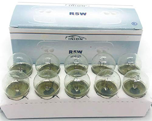 INION 10x Stück – R5W - BA15s - 12V - 5W - KFZ Beleuchtung – Glühlampe Kugellampe Schluss- Kennzeichen- Park- und Positionslicht Glühbirne Soffitte Autolampen/chiavi