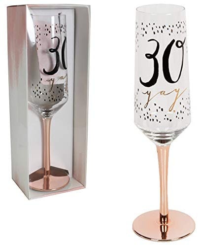 Birthday Champagne Flute with Pink Stem by Hotchpotch - 30th 2487