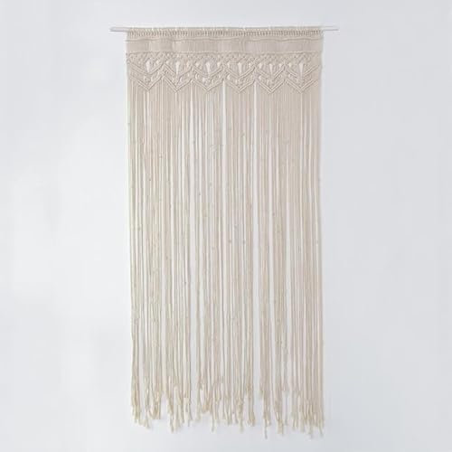 Tenda decorativa per porta, con corda, 90 x 180 cm, per finestra, porta, sala da pranzo, tende a filo, tessuta a mano
