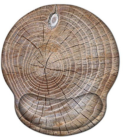 ToLuLu Mouse Mat with Wrist Rest Support, Gel Ergonomic Mouse Pad with Non Slip Rubber Base Memory Foam Mousepad, Mouse Wrist Rest Pad for Laptop Computer Home Office Working Pain Relief, Wood Art