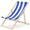 Outentin Liegestuhl Holz Klappbar - Sonnenliege - Premium Beach Chair Groß - für Garten, Balkon und Strand - Modernes Design - Strandliege Holz Klappbar – Bis zu 130 kg Motiv Blauer Streifen