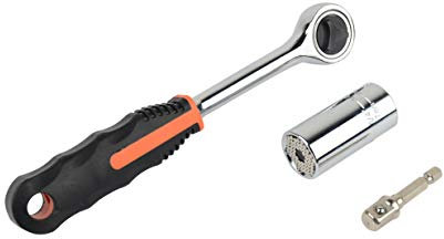 Brüder Mannesmann Universal-Steckschlüsseleinsatz, 7-19 mm, mit Adapter und Umschaltknarre | M00190