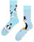 Dedoles Socken Unisex Damen Herren & Kinder Baumwolle viele lustige Designs 1 Paar Geschenk links rechts verschieden, Farbe Blau, Motiv Fröhlicher Pinguin, Gr. 35-38
