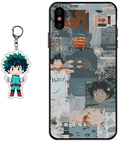 Staremeplz Compatible iPhone XS Case - Anime Figure Design with Keychain, Soft Silicone TPU Protective Phone Case