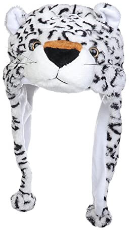 JK Home Mignon Bonnet Animal 3 en 1 Chapeau d'Hiver Velours Echarpe Gants Cache Cou Oreilles Tigre Blanc #A