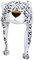 JK Home Mignon Bonnet Animal 3 en 1 Chapeau d'Hiver Velours Echarpe Gants Cache Cou Oreilles Tigre Blanc #A