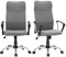 SONGMICS Bürostuhl, 2er Set, ergonomischer Bürostuhl, Drehstuhl, Konferenzraumstuhl, Stoffbezug, Höhen- und neigungsverstellbar, Ladbar bis 120 kg, grau OBN034G01-2