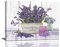 Lavendel Leinwand Wandkunst Land Lavendel Blume Schmetterling Kerze Wanddekoration lila Blumen Bauernhaus Bilder Gemälde Drucke gerahmte Kunstwerk Dekor für Badezimmer Schlafzimmer Wohnzimmer 30,5 x