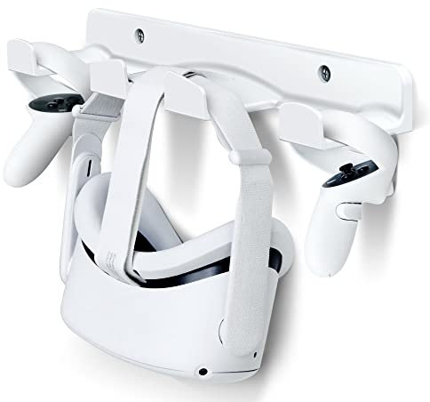SOKUSIN VR Wall Mount - Storage Stand Holder Hook for Meta/Oculus Quest 2/ Quest/ Rift/ Rift S/ Valve Index/ HTC Vive/ HP Reverb G2/ Playstation VR Headsets, Gaming Controller Hanger Space Saving
