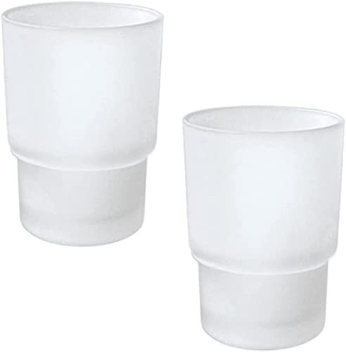 Zahnbürstenhalter-Becher, 2 Stück Ersatz Transparent Glas Milch Tumbler Zahnbürstenbecher für an der Wand Befestigte Zahnbürstenhalter-Becher Universal Mundspülbecher Badzubehör (Matt)
