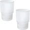 Zahnbürstenhalter-Becher, 2 Stück Ersatz Transparent Glas Milch Tumbler Zahnbürstenbecher für an der Wand Befestigte Zahnbürstenhalter-Becher Universal Mundspülbecher Badzubehör (Matt)
