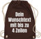 Turnbeutel Rucksack - Aufdruck selbst gestalten - Wunschtext I Eigener Text I Custom Text - Unisize - Braun - personalisierter beutel stoffbeutel name personalisierte datum beuteltasche