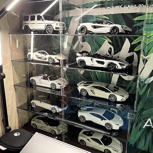 Acryl Vitrine Schaukasten 10cm 15cm 20cm 25cm 30cm 35cm 40cm 45cm 50cm 60cm 70cm Klare Boxen Für Auto Basketball Sneaker Lagerung, Große Große Sammlerstücke Square Display Stand ( Color : White , Size